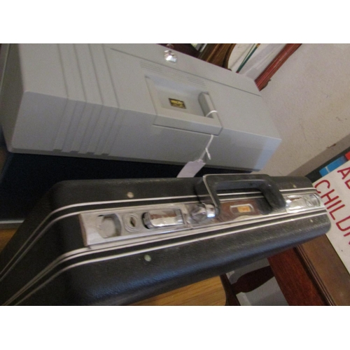 482 - Vintage Briefcase, Study Table with Chair, Paper Shredder and Filing Chest