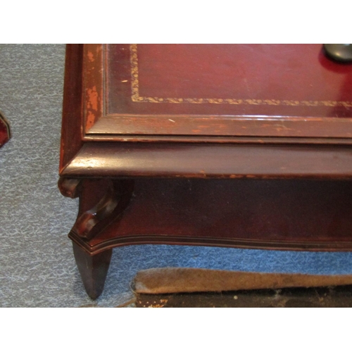 490 - Mahogany Rectangular Form Two Tier Coffee Table with Burgundy Leather Inset Top Approximately 4ft Wi... 