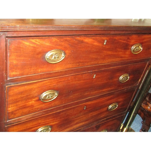 500 - Regency Figured Mahogany Chest of Four Drawers on Bracket Supports Approximately 38 Inches Wide x 46... 