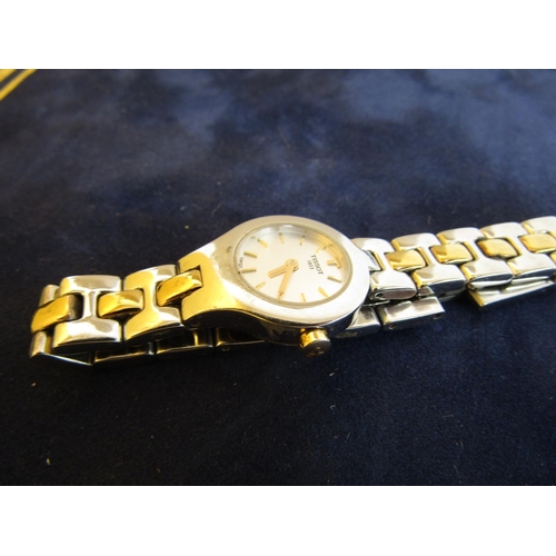 513 - Tissot Swiss Made Ladies Bimetal Wristwatch Good Original Condition with Presentation Box