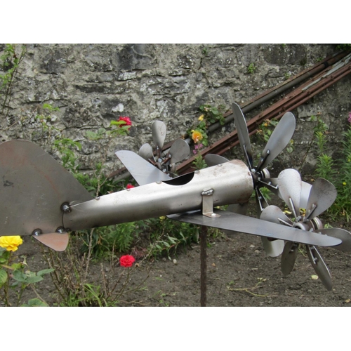 521 - Aeronautical Motif Wind Vane Aluminium and Iron Approximately 5ft High