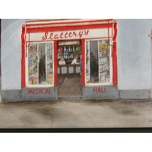 534 - Slattery's Chemist Shop & Medical Hall The Square Castlepollard Oil on Canvas Approximately 16 Inche... 