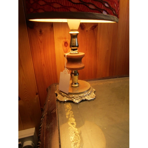 537 - Vintage Table Lamp Electrified Working Order Ormolu Mounted Base Approximately 16 Inches High