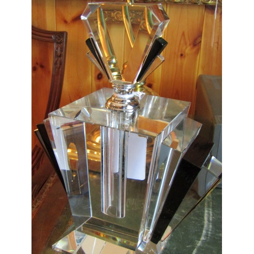 540 - Large Cut Crystal Art Deco Perfume Bottle Shop Counter Size Approximately 8 Inches High