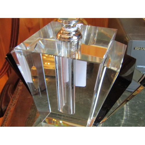 540 - Large Cut Crystal Art Deco Perfume Bottle Shop Counter Size Approximately 8 Inches High