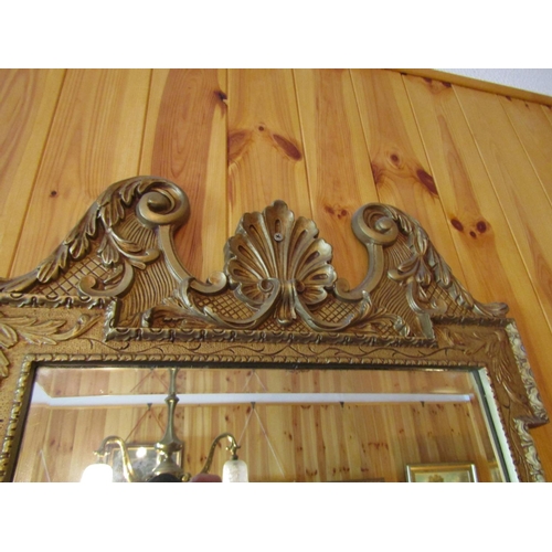 547 - William Kent Gilt Decorated Antique Wall Mirror with Upper Shell Motif Decoration Approximately 3ft ... 