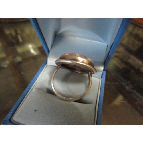 562 - Solid Silver Mounted Stone Set Ring