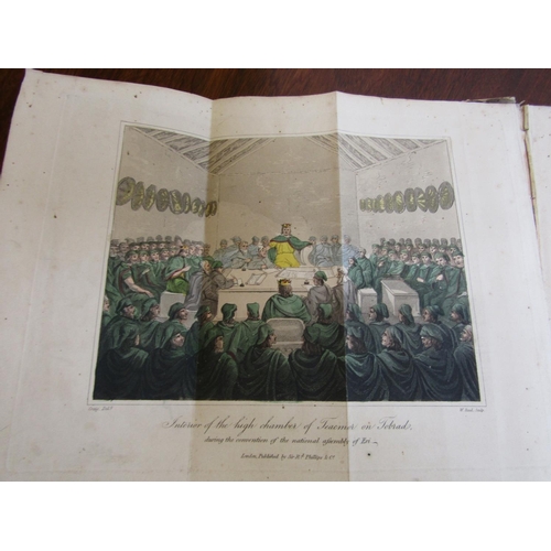 569 - Chronicles of Eire Two Volumes Published 1822 with Foldout Handcoloured Lithograph Irish Interest