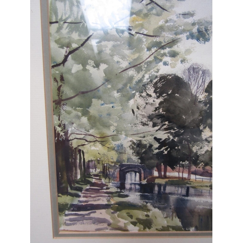 576 - Tom Nisbet The Royal Canal Dublin Watercolour Approximately 16 Inches High x 18 Inches Wide Signed L... 