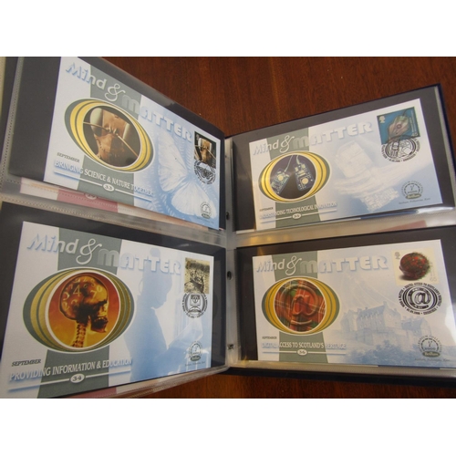 577 - Benham Silk Millennium Collection First Day Covers Album Completed Approximately 68 in Collection