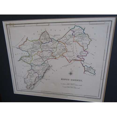 581 - Two Victorian Handcoloured Engraved Maps King's County and The County of Monaghan Largest Approximat... 