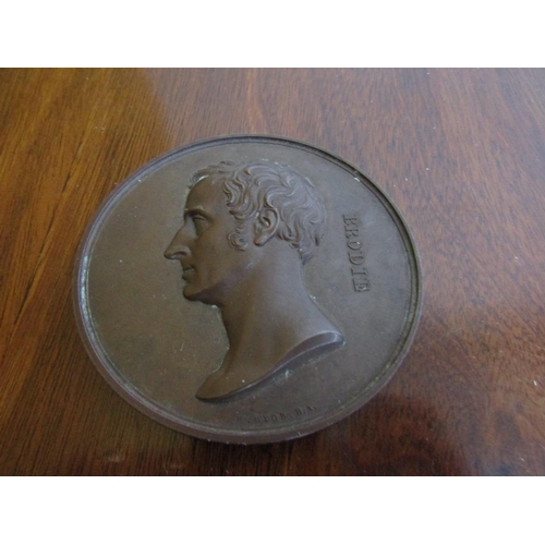 583 - Antique Bronze Medallion Dated 1841