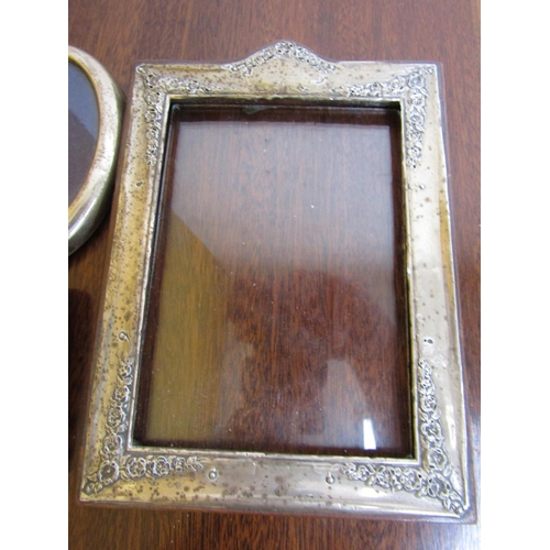 585 - Solid Silver Mounted Photograph Frame Approximately 6 Inches High and Two Other Solid Silver Photogr... 