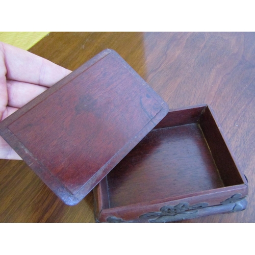 598 - Antique Chinese Box with Cover and Tray Stand Approximately 6 Inches Wide