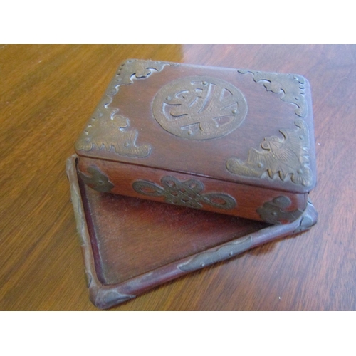 598 - Antique Chinese Box with Cover and Tray Stand Approximately 6 Inches Wide