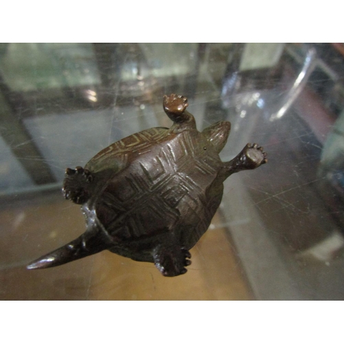 601 - Unusual Bronze Sculpture of Turtle Finely Chased and Detailed Approximately 2 Inches Wide