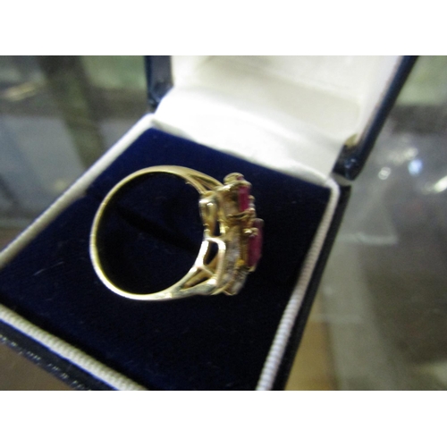 606 - Ruby and Diamond 18 Carat Yellow Gold Ladies Ring of Good Colour