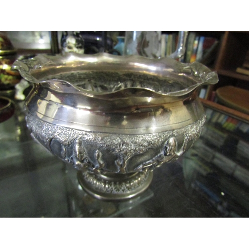 618 - Antique Solid Silver Pedestal Form Bowl with Figural and Landscape Decoration to Frieze Approximatel... 