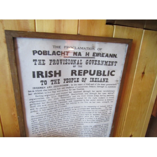 633 - Framed Irish Proclamation Approximately 20 Inches High x 14 Inches Wide