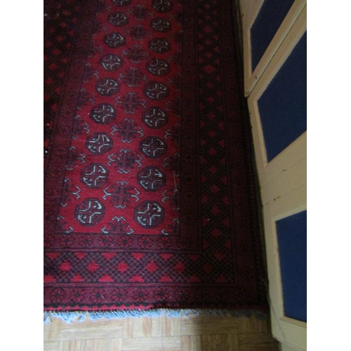 647 - Persian Pure Wool Rug Dark Burgundy Ground Approximately 6ft Long x 4ft Wide