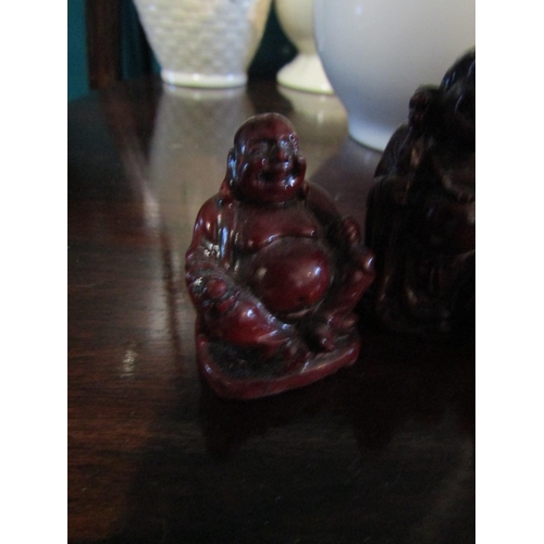 689 - Three Carved Buddha Figures Tallest Approximately 1 Inch High