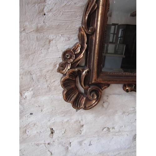 69 - Carved Giltwood Shaped Form Wall Mirror Approximately 6ft High