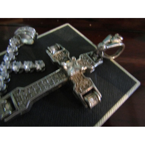 696 - Bishops Cross Solid Silver Mounted and Another Two in Lot