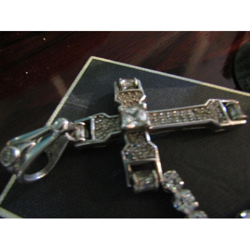 696 - Bishops Cross Solid Silver Mounted and Another Two in Lot