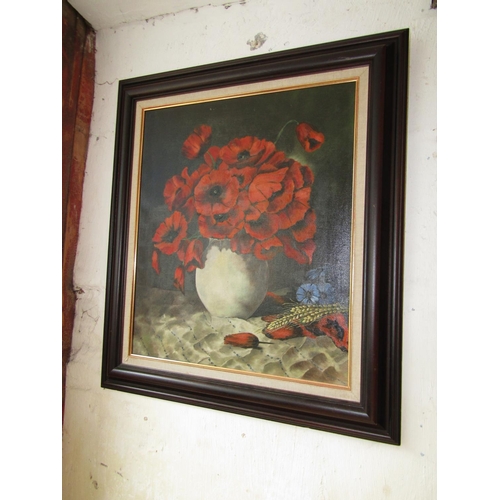 70 - Antique Still Life Oil Painting Oil on Canvas Approximately 30 Inches High x 22 Inches Wide