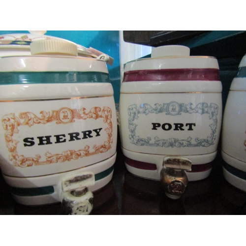 705 - Four Spirit Barrels Porcelain Gilt Decorated Sherry Port Sherry Gin