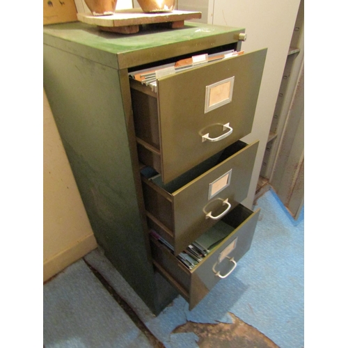 717 - Vintage Metal Filing Cabinet Approximately 5ft High x 19 Inches Wide