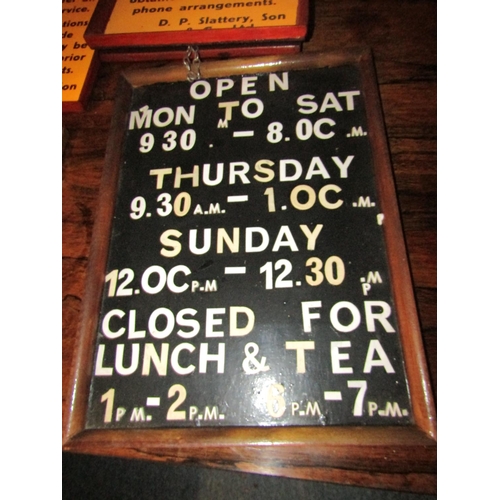 718 - Five Vintage Signs including Opticians Test