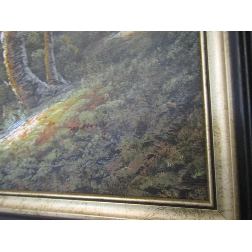 73 - Large Landscape Painting Oil on Canvas Signed Indistinctly Lower Right Approximately 22 Inches High ... 