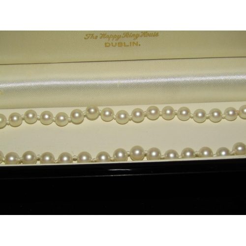 739 - Pearl Necklace with 9 Carat Gold Clasp Attractive Colour