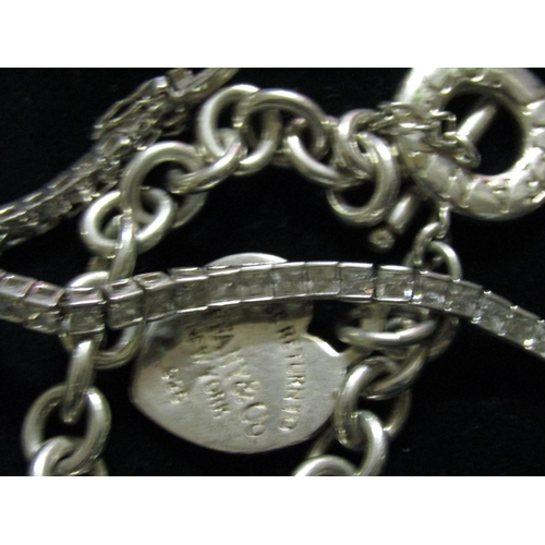 741 - Tiffany Solid Silver Bracelet and Tennis Bracelet Set with Cubic Ciconia Stones