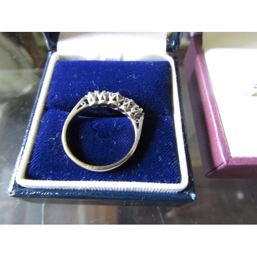 764 - 9 Carat Gold Mounted Five Stone Ladies Diamond Ring