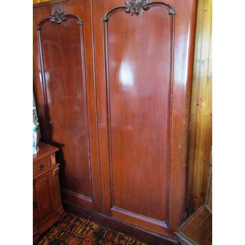 773 - William IV Mahogany Two Door Wardrobe Approximately 4ft 6 Inches Wide x 6ft 10 Inches High