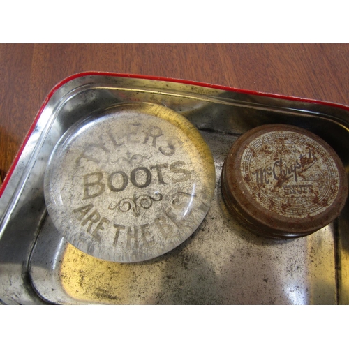 783 - Two Old Cigarette Tins and Two Shop Advertisement Items including Cut Crystal Paperweight Tylers Boo... 