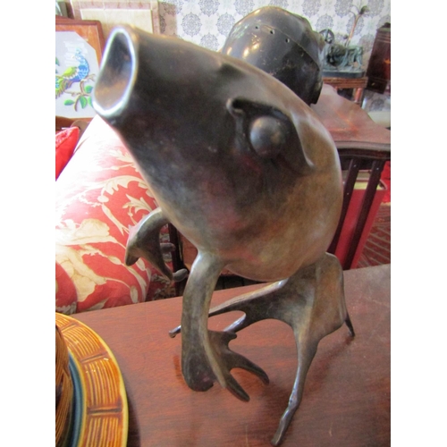 791 - Unusual Bronze Sculpture of Fish with Patinated Detailing Approximately 15 Inches High