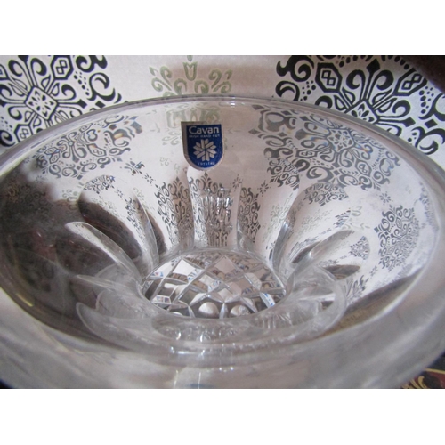 800 - Cavan Crystal Vase of Shaped Form with Original Sticker Approximately 12 Inches High