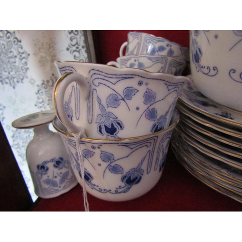 802 - Royal Doulton Blue and White Fine Bone Porcelain Breakfast Service with Egg Cups Quantity as Photogr... 