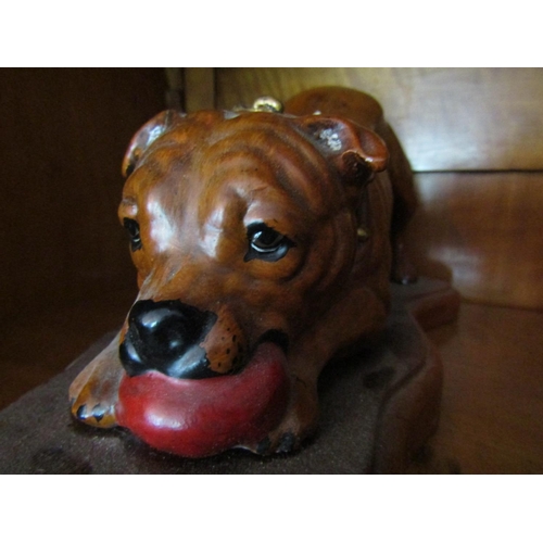 807 - Jane Hawse Carved Dog Figure with Ball Approximately 10 Inches Wide