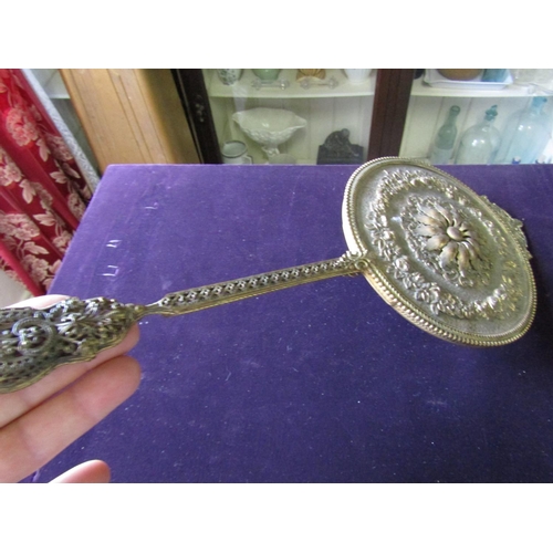 81 - Antique Ormolu Mounted Hand Mirror of Attractive Form Well Chased and Detailed Approximately 12 Inch... 