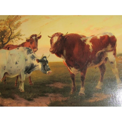 814 - Thomas Sydney Cooper RA 1803 - 1902 Portrait of Cattle Evening Time Oil on Canvas Approximately 24 I... 