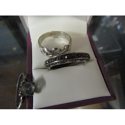 828 - Three Solid Silver Ladies Rings including Full Eternity Example