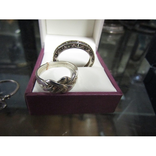 828 - Three Solid Silver Ladies Rings including Full Eternity Example