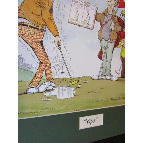 829 - Two Humorous Golfing Fine Art Lithographs Titled 'Trouble' and The Yips' Each Approximately 18 Inche... 