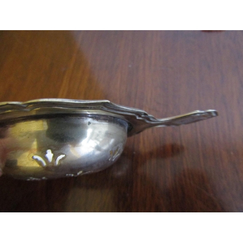 837 - Continental Solid Silver Shaped Form Tea Strainer