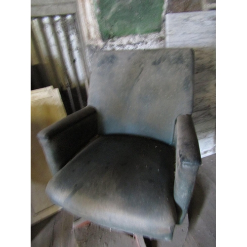 839 - Leather Upholstered Store Chair on Revolving Base