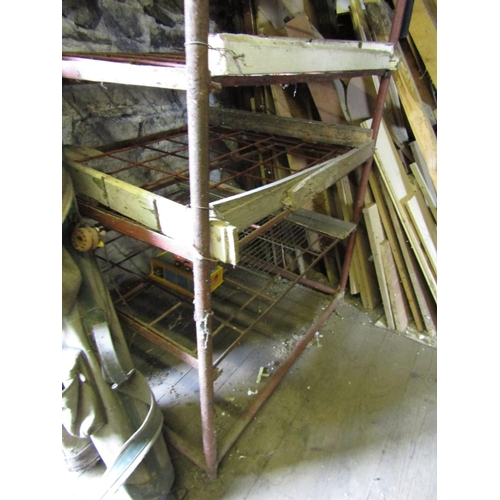 847 - Old Cast Metal Drying Shelves Various Layers Approximately 6ft 8 Inches High x 2ft 6 Inches Wide